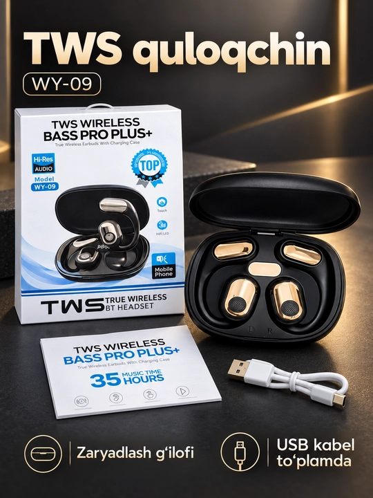 TWS Wireless Bass Pro Plus+ simsiz quloqchin (WY-09) - 