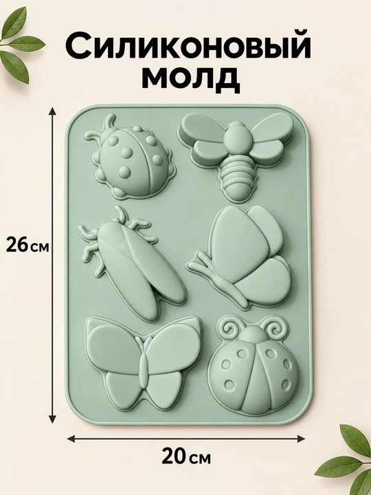 Keks pishirish uchun silikon qolip, sovun, gips, sham va mum uchun qolip - 