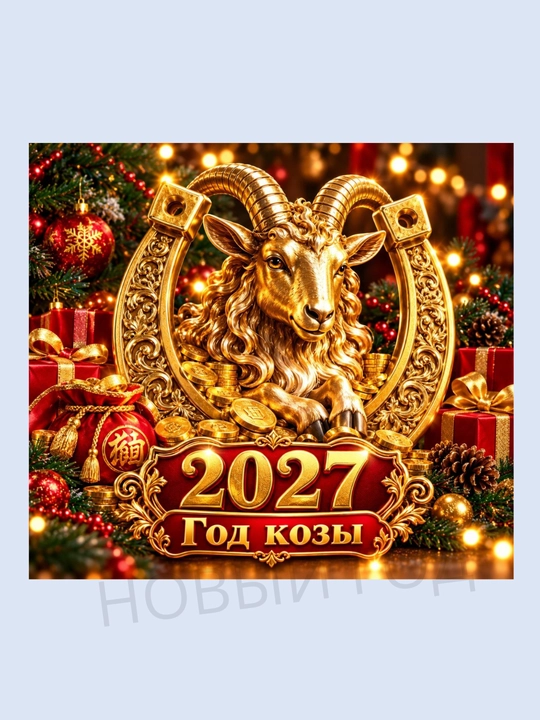 Магнит на холодильник Коза символ года 2027
