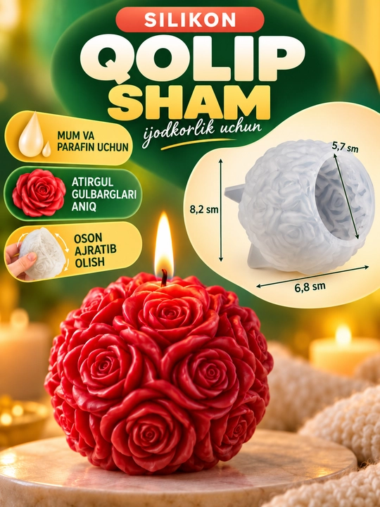 Silikon qolip mum uchun, sham, shamlar tayyorlash uchun mold