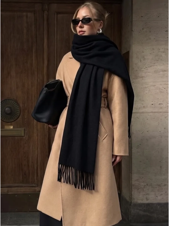 Ayollar uchun issiq kashmir sharf, yumshoq, 200×70 sm - 