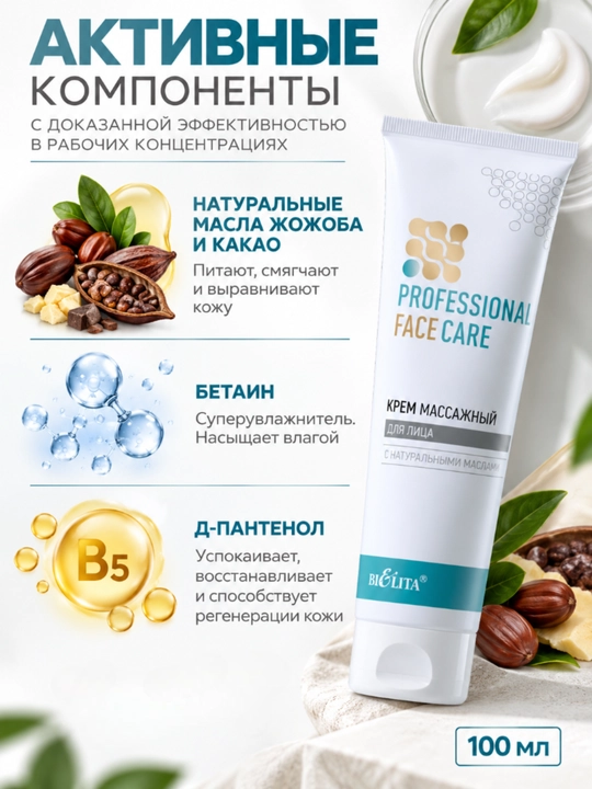 Крем для лица PRO Face Care массажный, 100 мл, Белита