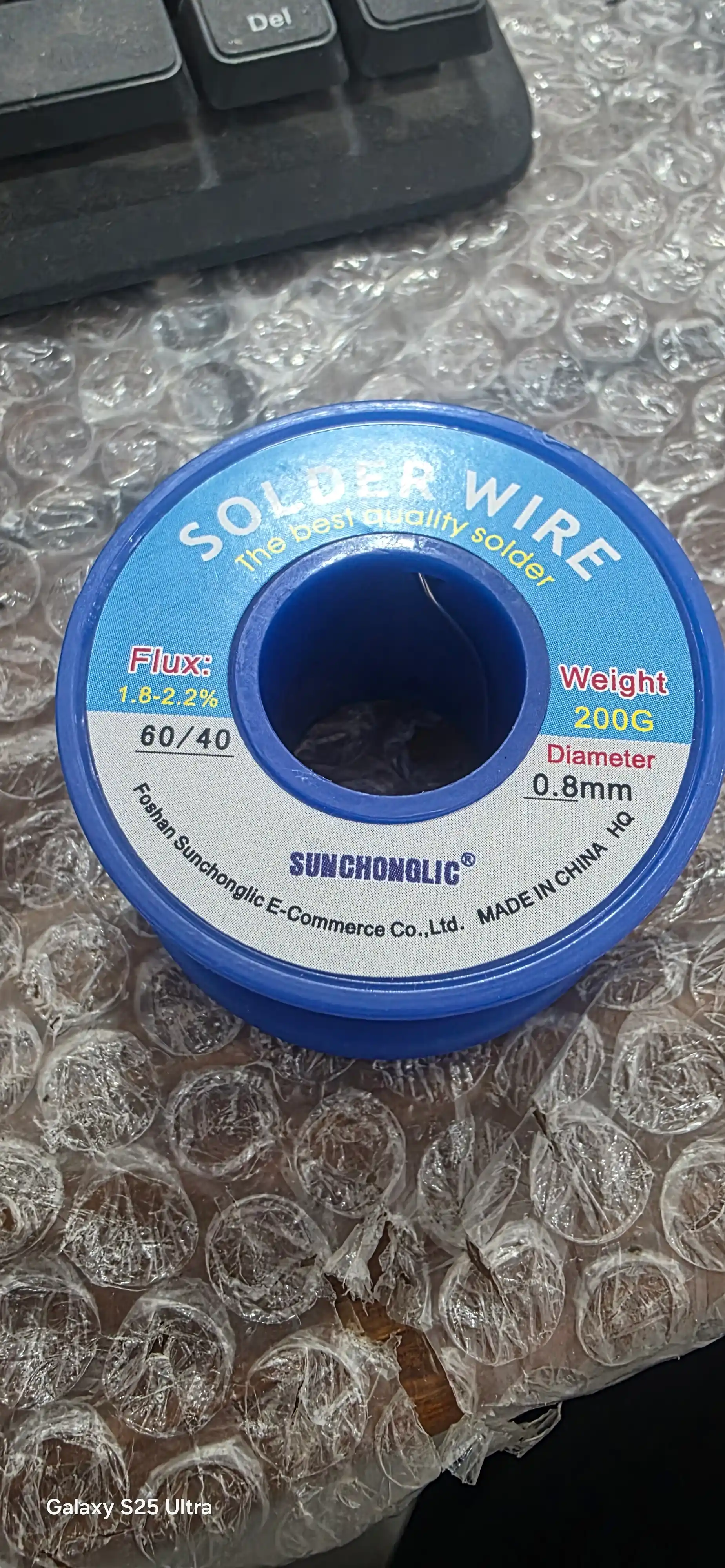 Rosin bilan lehim, 200 g, 0.8 mm, qalay 60%, qo'rg'oshin 40%, lasan, blister