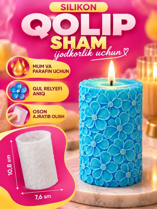 Silikon qolip mum uchun, sham, shamlar tayyorlash uchun mold