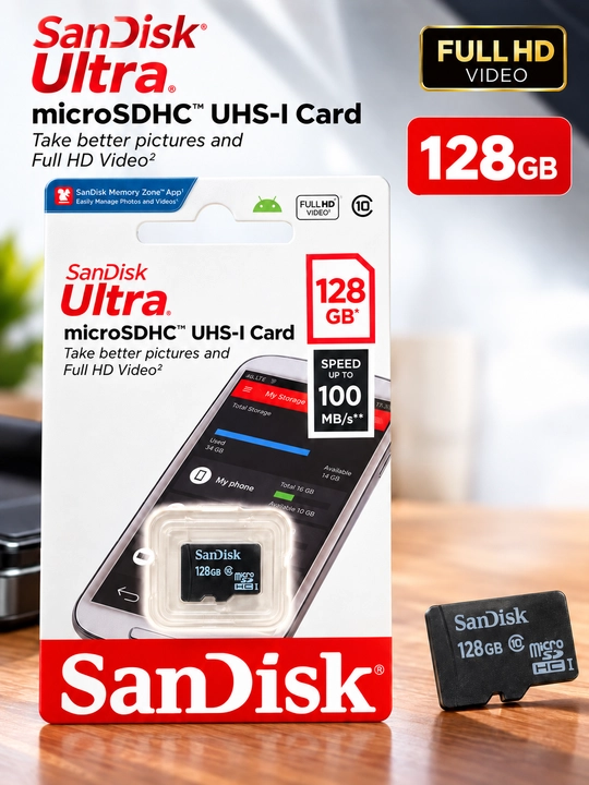 Карта памяти SanDisk Ultra microSDHC UHS-I 64 ГБ, скорость до 100 МБ/с