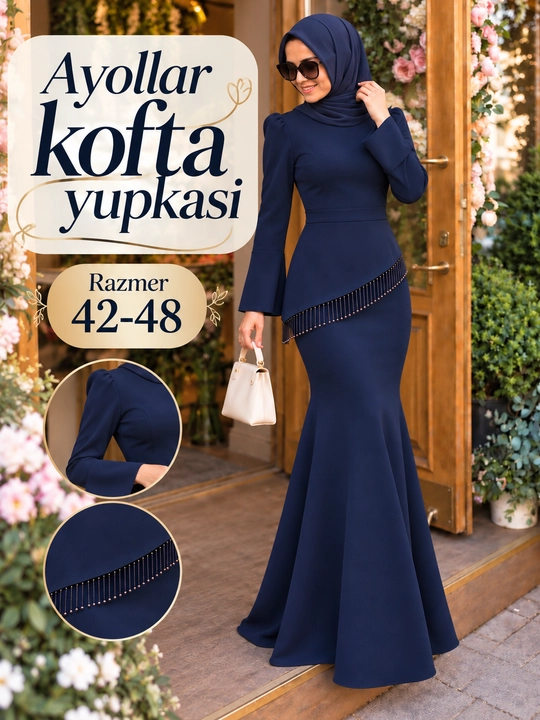Ayollar uchun oqshom liboslari toy va bazimlar uchun. Kofta yubka 42-48 razmerda - 