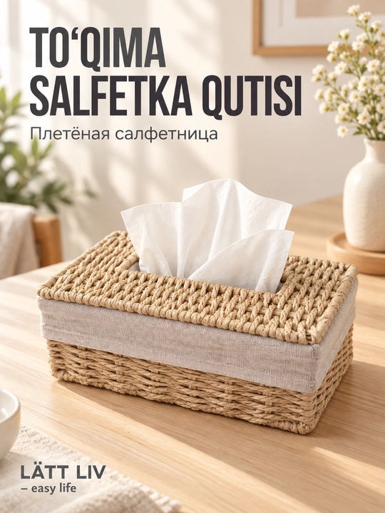 Плетёные корзины LÄTT LIV для хранения — хлебница и салфетница - 
