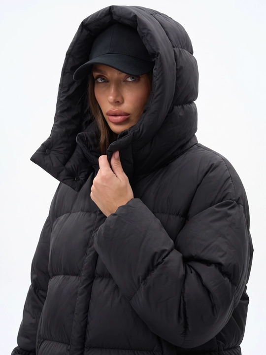 Ayollar va qizlar uchun qishki issiq kapyushonli kurtka, momiq - UNCHA STORE