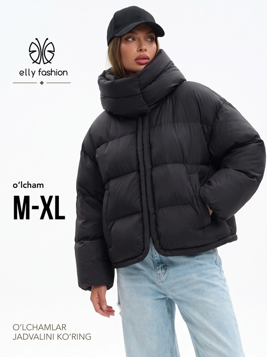 Ayollar va qizlar uchun qishki issiq kapyushonli kurtka, momiq - UNCHA STORE