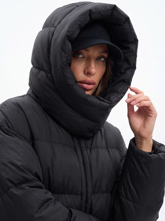 Ayollar va qizlar uchun qishki issiq kapyushonli kurtka, momiq - UNCHA STORE