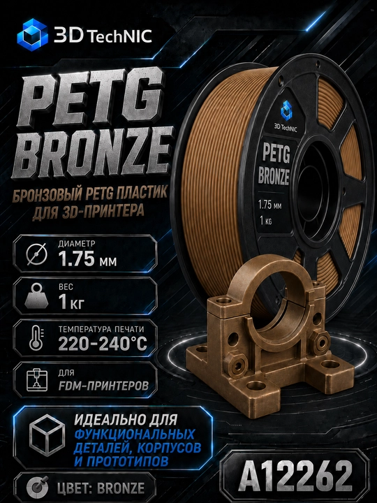 Пластик для 3D принтера, филамент PETG 1.75 мм, 1 кг - 