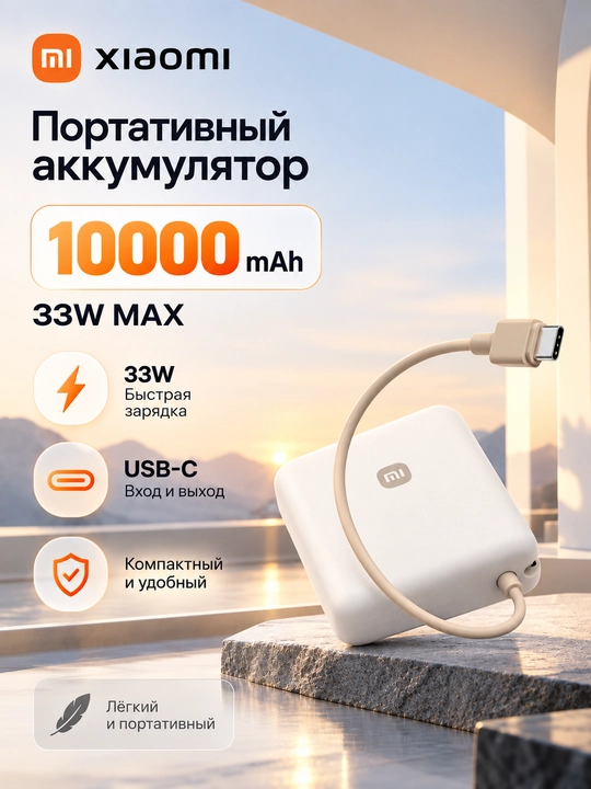 Xiaomi 22.5W и Mi 33W Power Bank 10000mAh-USB-A,USB-C,быстрая зарядка,внешний аккумулятор
