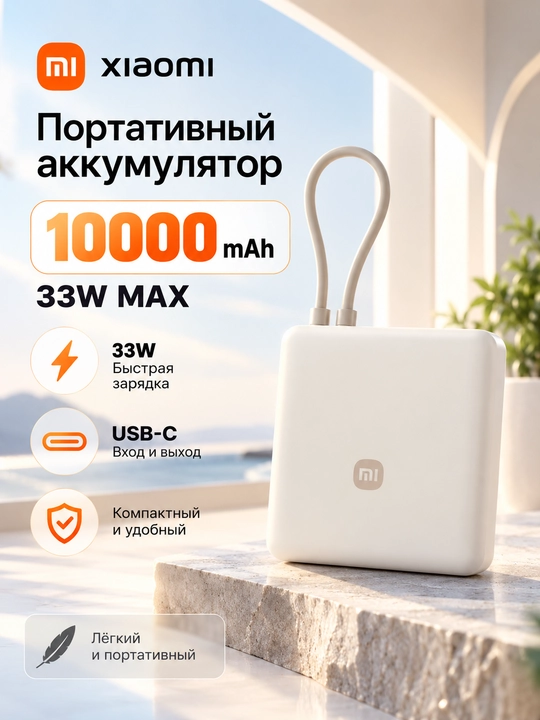 Xiaomi 22.5W и Mi 33W Power Bank 10000mAh-USB-A,USB-C,быстрая зарядка,внешний аккумулятор