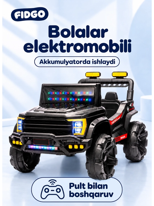 FIDGO akkumulyatorli bolalar elektromobili, velosiped va kvadrosikl - 