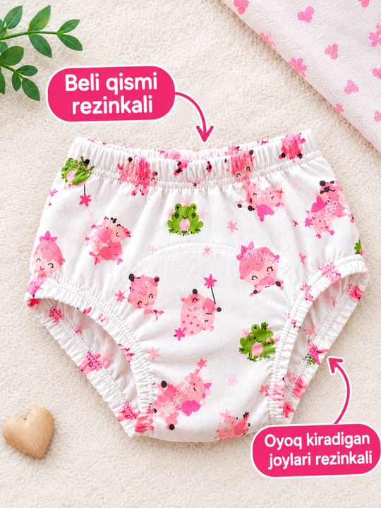 Qayta ishlatiladigan bolalar pampersi, trusikchali tagligi, paxtali