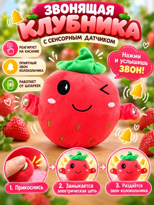 Мягкая игрушка «Звонящие фрукты», сенсорная, интерактивная, фокус с физикой - 