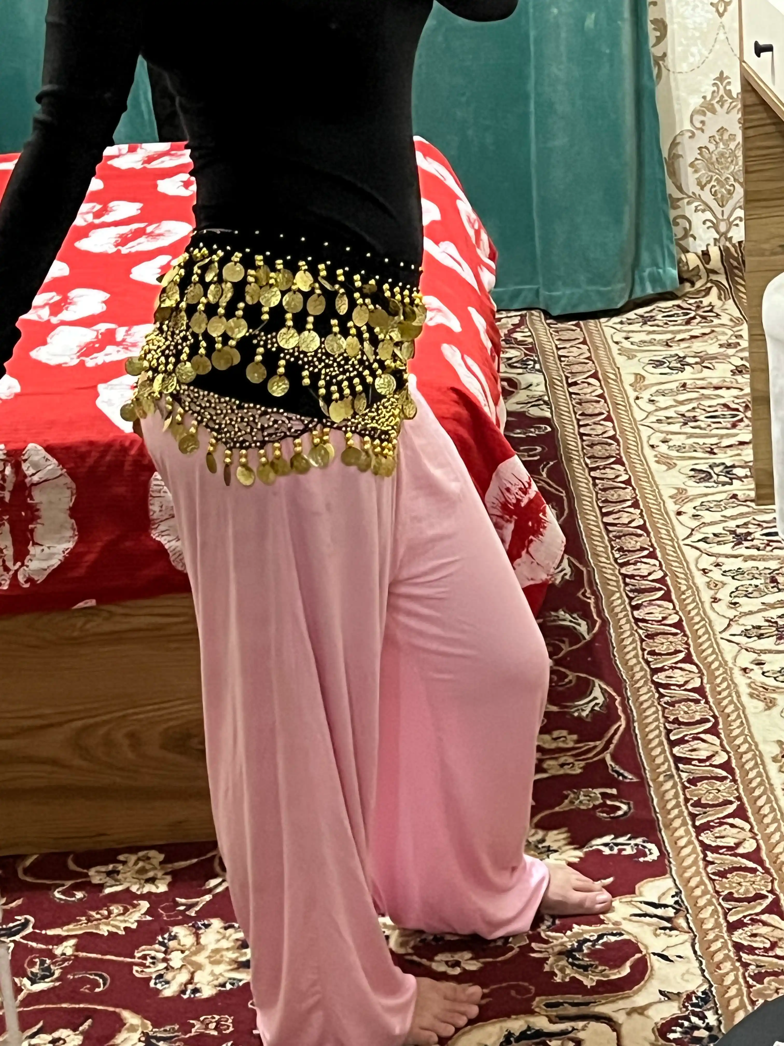 Арабский платок для танца живота, для арабских танцев Belly Dance, с монетками
