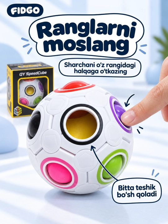 QY Toys Orbo shar-boshqotirmasi, ranglarni moslash uchun mantiqiy o‘yin