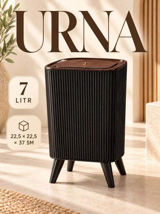 Dizayner axlat qutisi qopqoqli, zamonaviy chiqindi chelagi - 