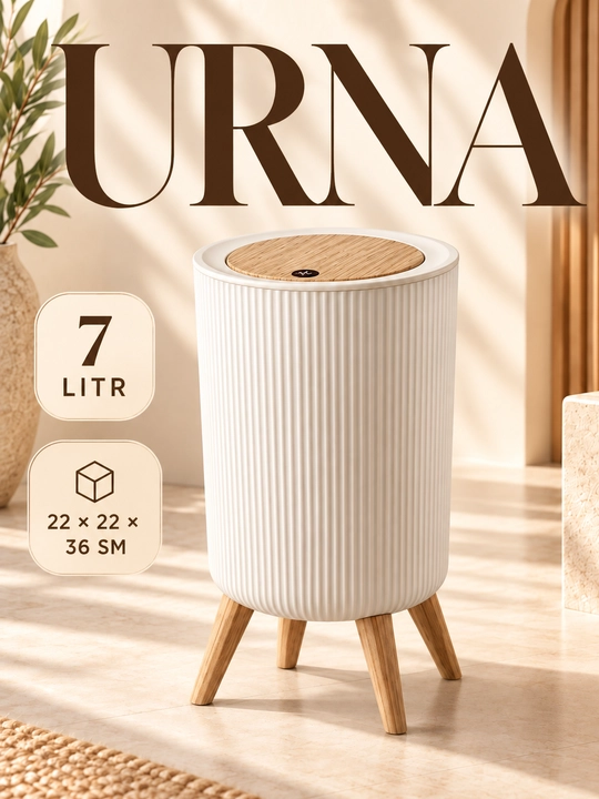 Dizayner axlat qutisi qopqoqli, zamonaviy chiqindi chelagi - 
