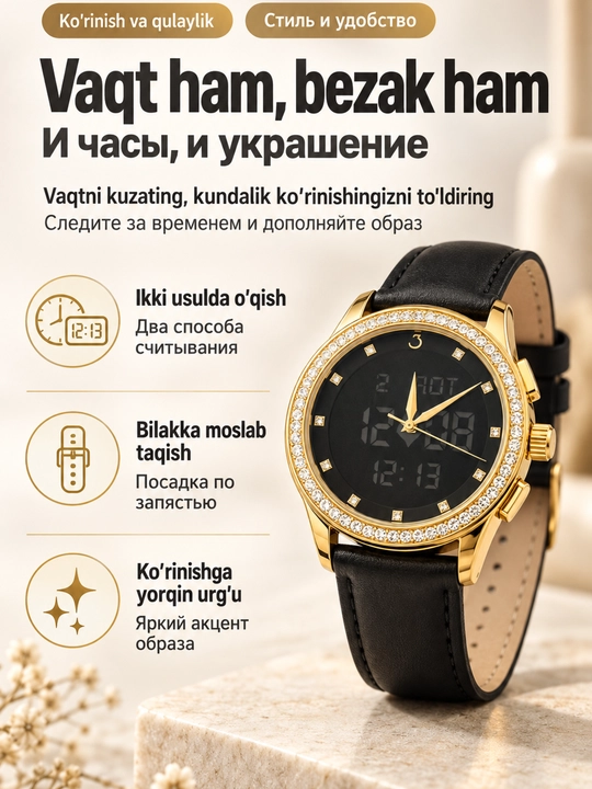 Женские наручные часы ALFAJR — элегантный и современный аксессуар
