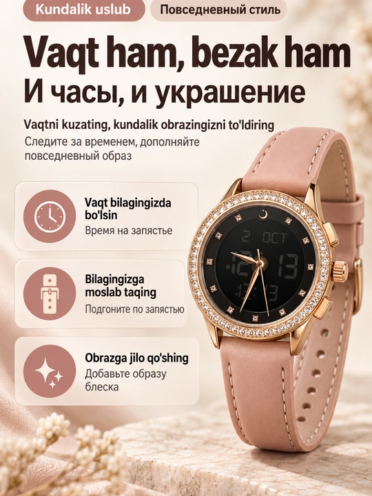 Женские наручные часы ALFAJR — элегантный и современный аксессуар