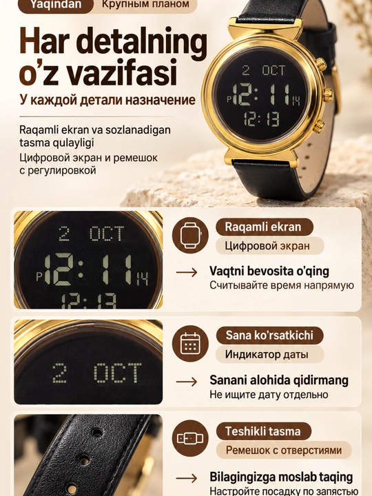 Женские наручные часы ALFAJR — элегантный и современный аксессуар