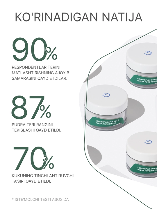 Geltek Pure Finish sebumni nazorat qiluvchi kukun pudra