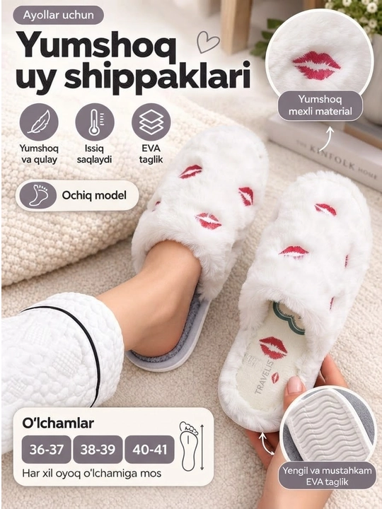 Uy shippagi ayollar uchun, qulay va yengil oyoq kiyim - 
