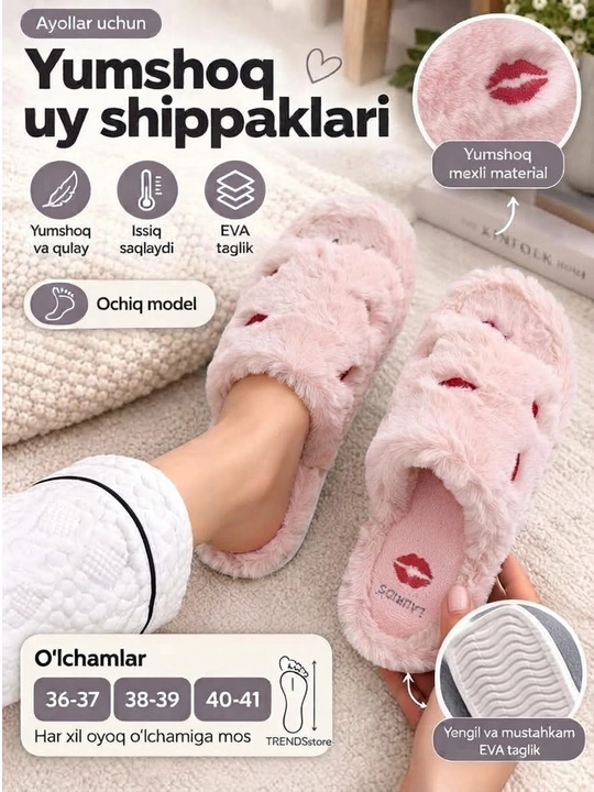 Uy shippagi ayollar uchun, qulay va yengil oyoq kiyim - 