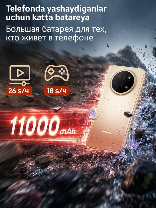 HONOR X9e Pro smartfon, 6/256 8/256 GB telefon, soat, quloqchinlar sov'ga