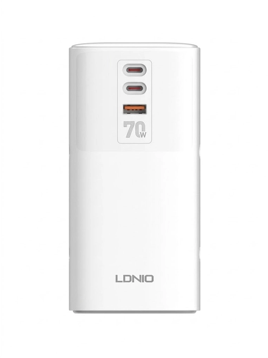 Сетевой фильтр LDNIO SC-4383, GaN 70W зарядка, 4 розетки, 2 Type-C, 1 USB-A, удлинитель