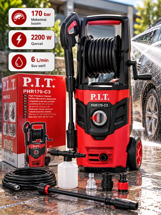 Минимойка,для дома, двора, автомобиля, P.I.T. PHR170-C3 - 