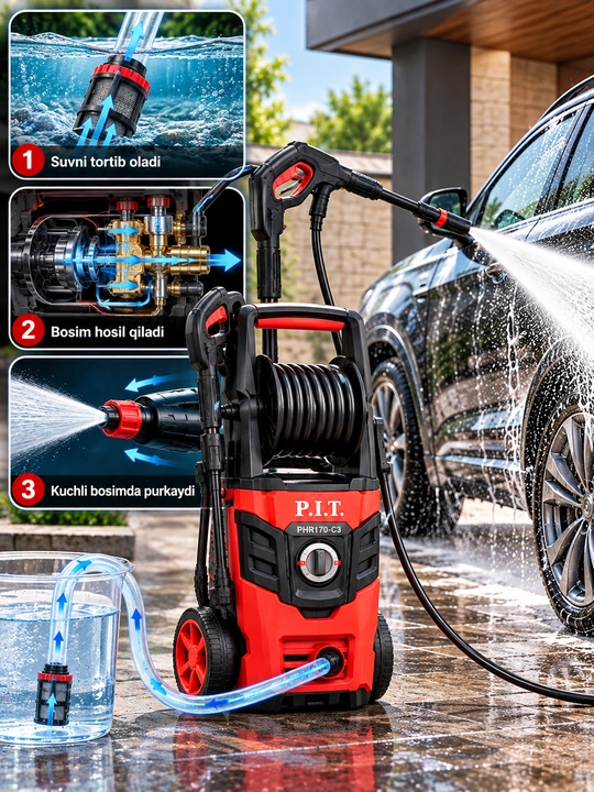Минимойка,для дома, двора, автомобиля, P.I.T. PHR170-C3