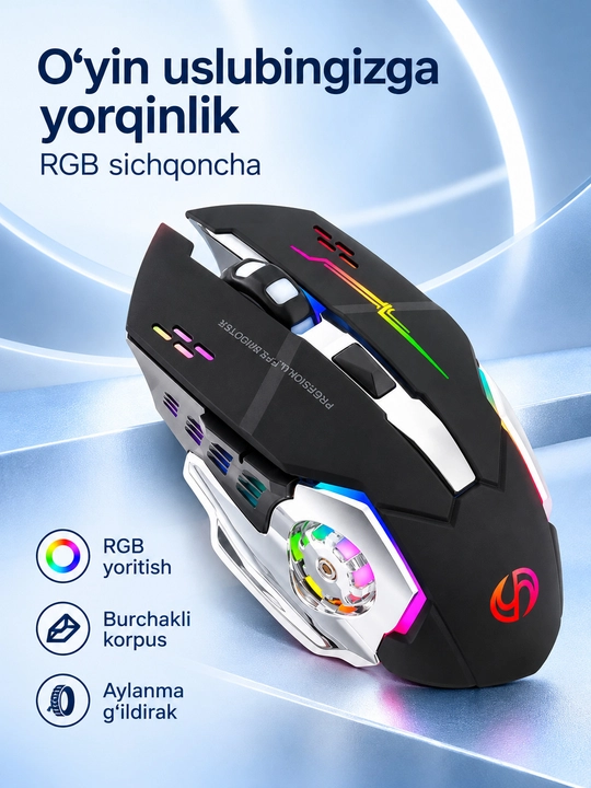 Simsiz RGB sichqoncha Bluetooth / USB