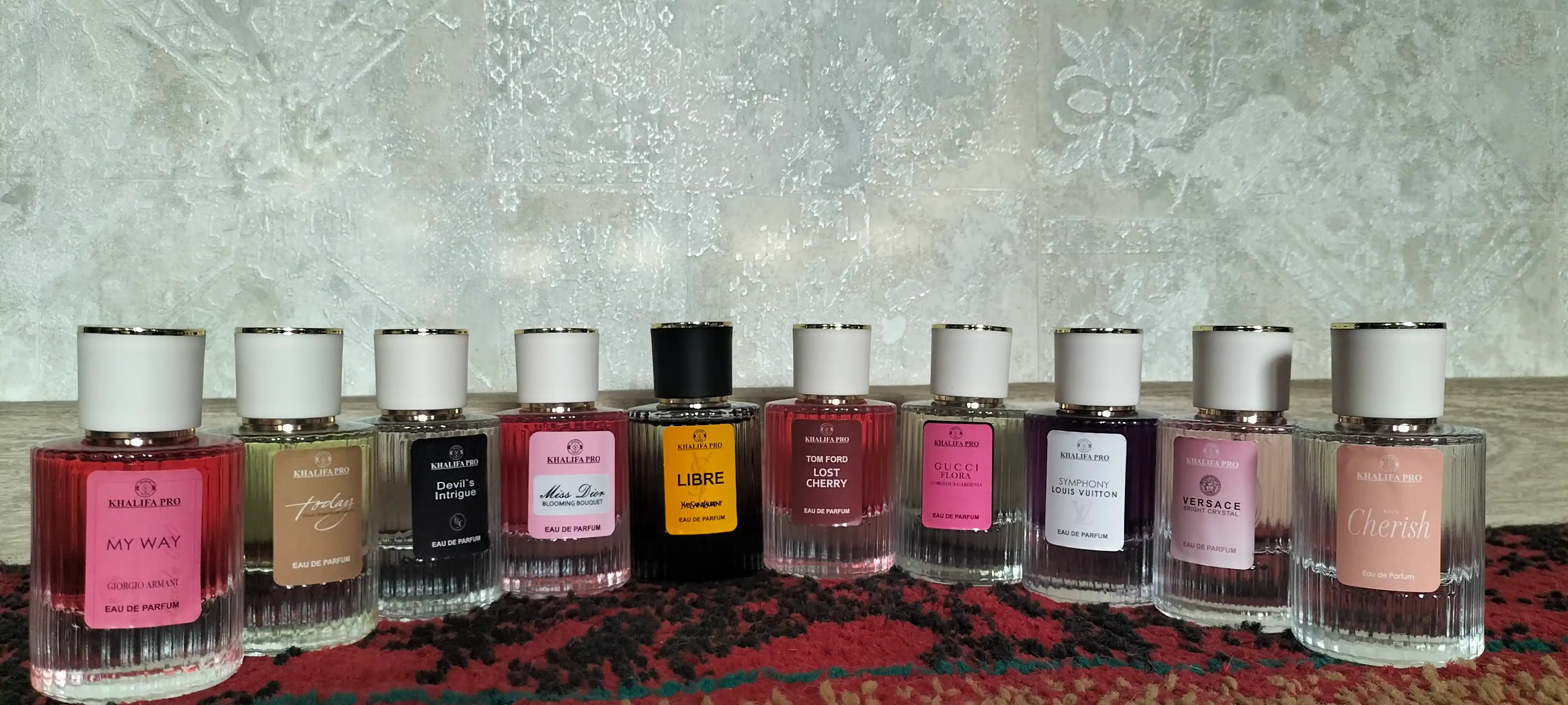 Atirlar ayollar uchun Lost Cherry, My Way, Miss Dior, Gucci Flora, Avon Today, sovga nabor
