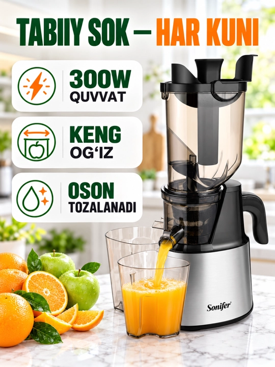 Sharbat chiqargich Sonifer, keng og‘izli, 300 W - 