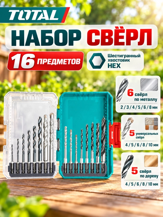 Набор аксессуаров для дрели и перфоратора Total - 