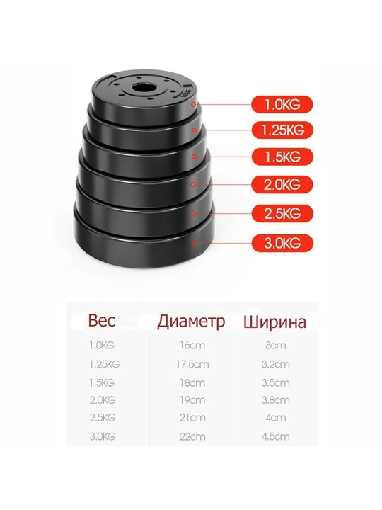 Разборные гантели и штанга 2-в-1, регулируемый вес 10–40 кг для дома и фитнеса