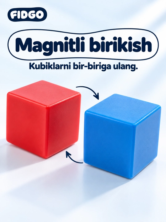 Magnitli konstruktor va kubik-pazl FIDGO, 25–200 ta detal