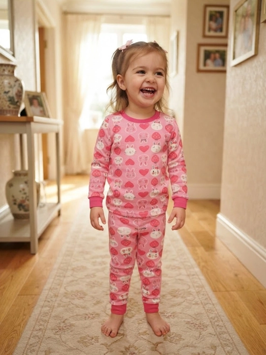 Uy kiyimi (pijama) qizchalar uchun quyocha va yurakchali