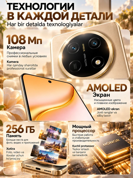 Смартфон Honor X9e Pro 8/256GB или 6/256GB, AMOLED, 108Мп камера, с гарантией