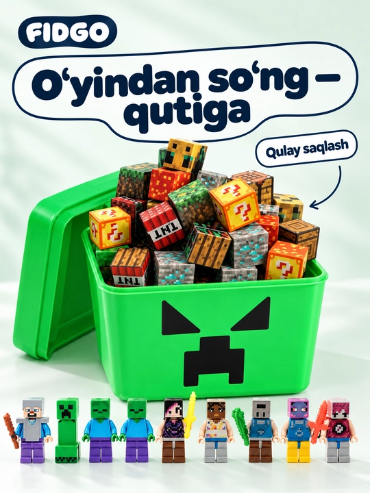 Magnitli konstruktor va kubik-pazl FIDGO, 25–200 ta detal
