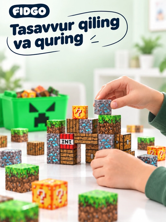 Magnitli konstruktor va kubik-pazl FIDGO, 25–200 ta detal