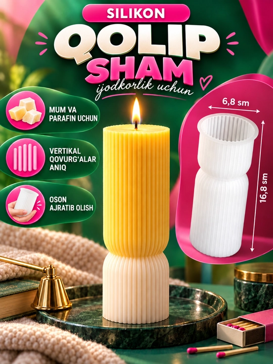 Silikon qolip mum uchun, sham, shamlar tayyorlash uchun mold