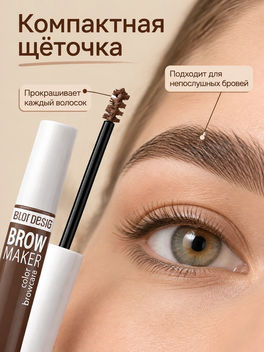 Тушь для бровей Belor Design BROW MAKER, тон 16, 6 мл, Беларусь