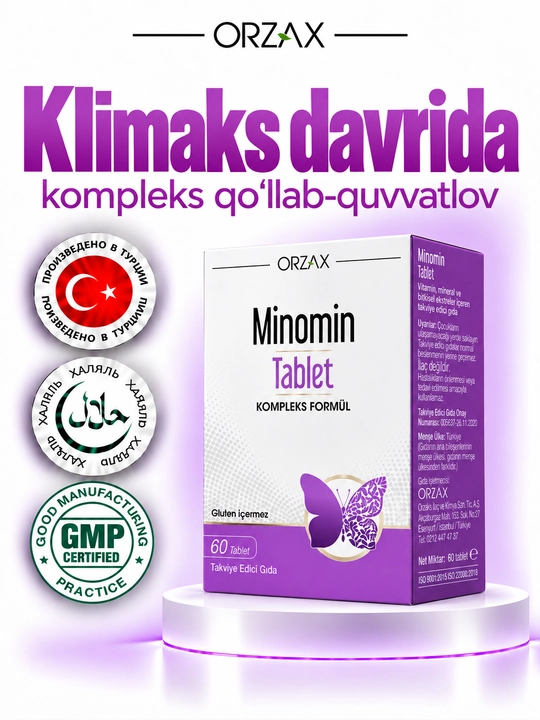 OCEAN MINOMIN — klimaks va menopauza davridagi ayollar uchun kompleks, №60, Halol - 