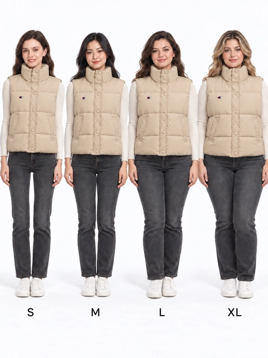 Ayollar uchun issiq yengsiz nimcha, tik yoqali, fermuar va knopkali kamzul, freesize S–XL
