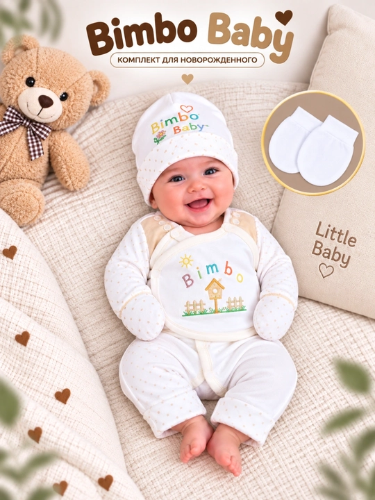 Yangi tug‘ilgan chaqaloqlar uchun Bimbo Baby kiyimlar to‘plami