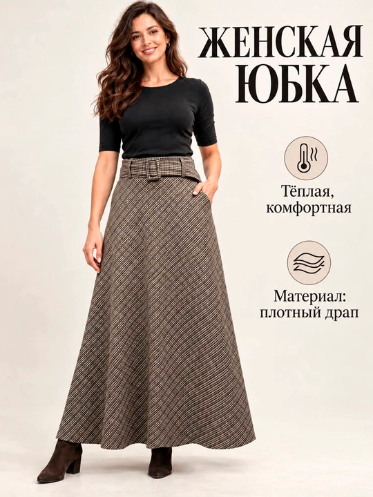 Ayollar yubkasi. Drap matoli. Issiq - 